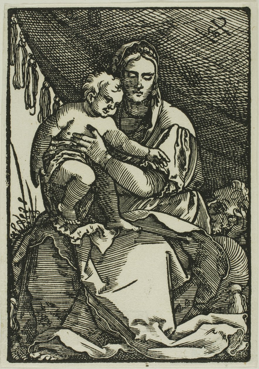 La Sagrada Familia bajo palio de Hans Sebald Beham