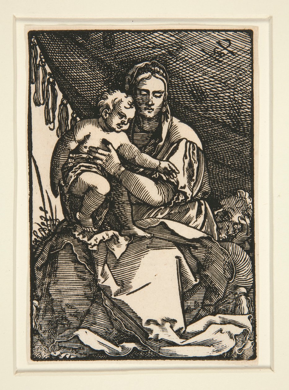 La Sagrada Familia bajo el dosel de Hans Sebald Beham