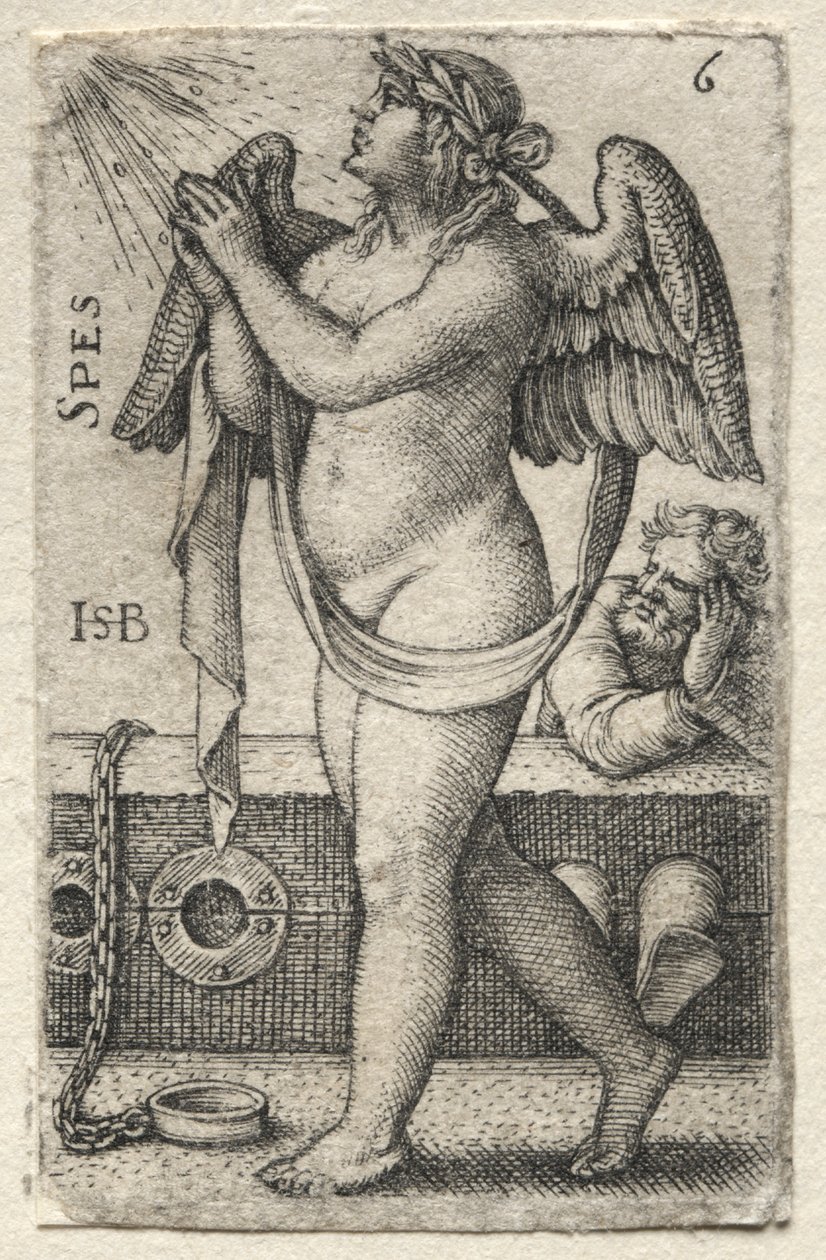 El Conocimiento de Dios y las Siete Virtudes Cardinales: Esperanza - Spes de Hans Sebald Beham