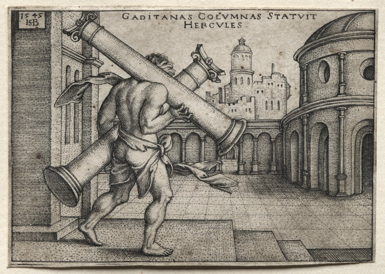 Hércules con las columnas de Gades de Hans Sebald Beham