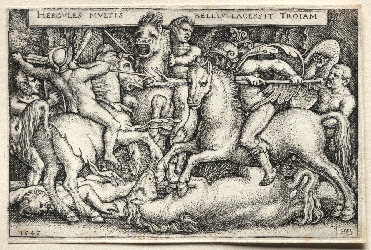 Los Trabajos de Hércules: Hércules conquistando Troya de Hans Sebald Beham