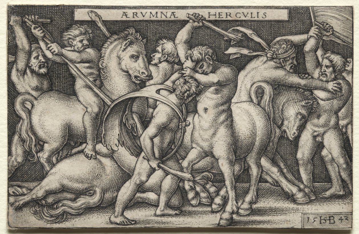 Hércules derrota a los centauros de Hans Sebald Beham
