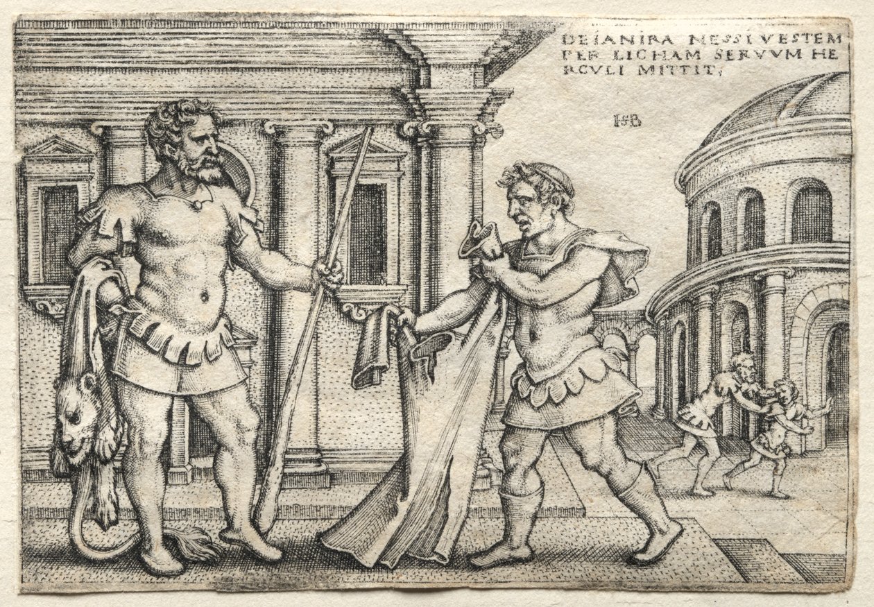 Hércules recibe la prenda empapada en sangre de Nessus de Hans Sebald Beham