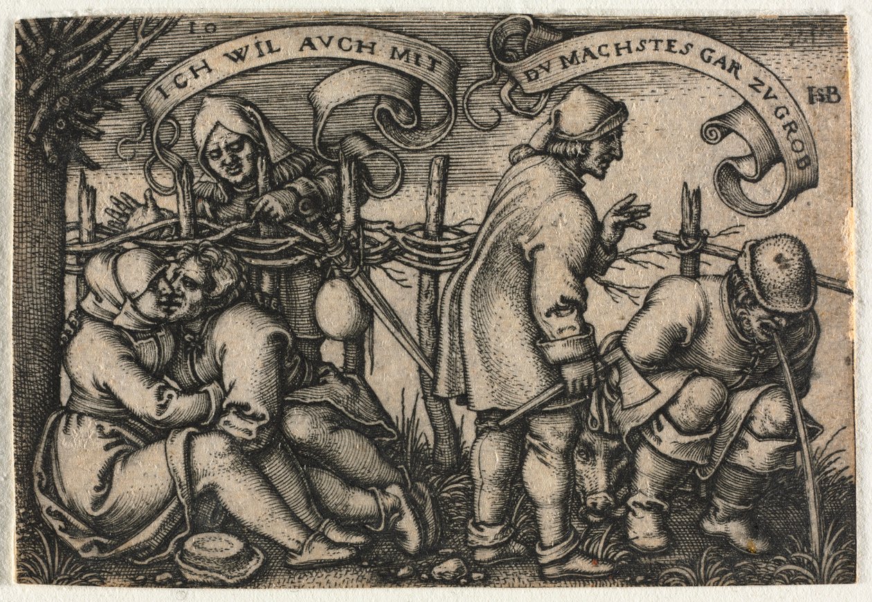La boda campesina o los doce meses: No. 10, 1546 de Hans Sebald Beham