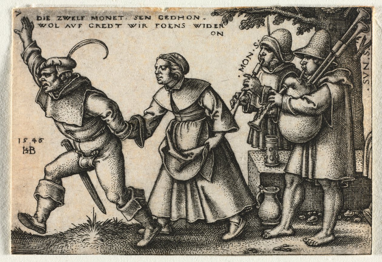 La Boda Campesina o los Doce Meses: No. 7 de Hans Sebald Beham
