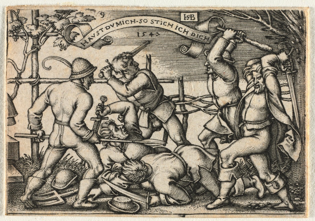 La boda campesina o los doce meses: No. 9, 1547 de Hans Sebald Beham