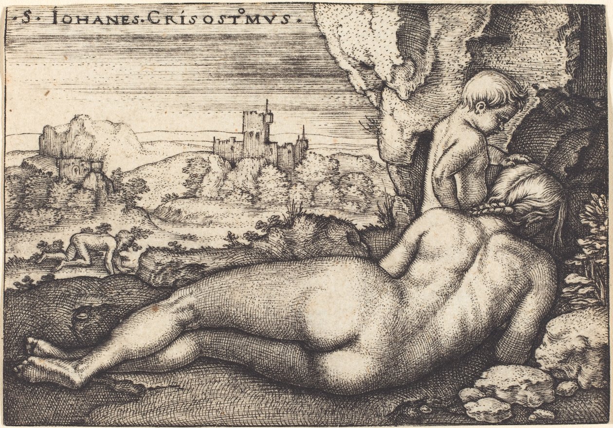 La penitencia de San Juan Crisóstomo de Hans Sebald Beham