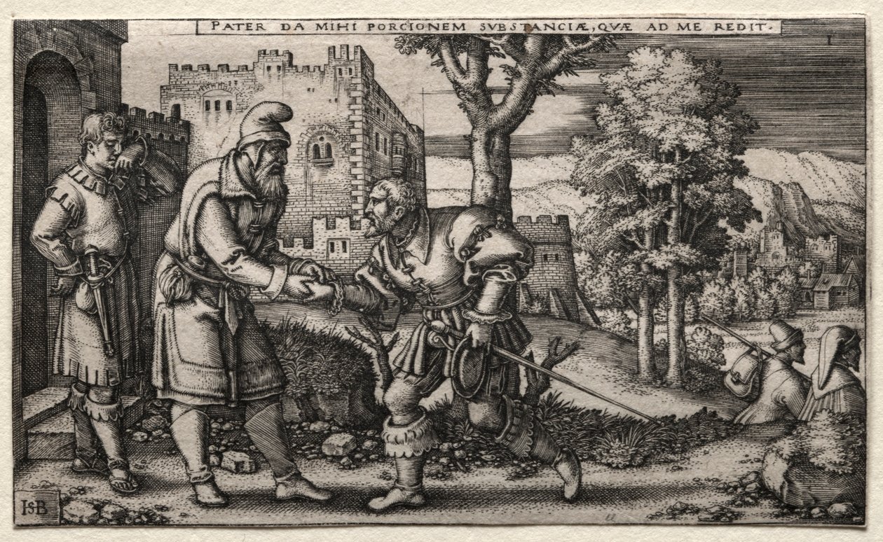 The Prodigal Son:  Departure of the Prodigal Son de Hans Sebald Beham