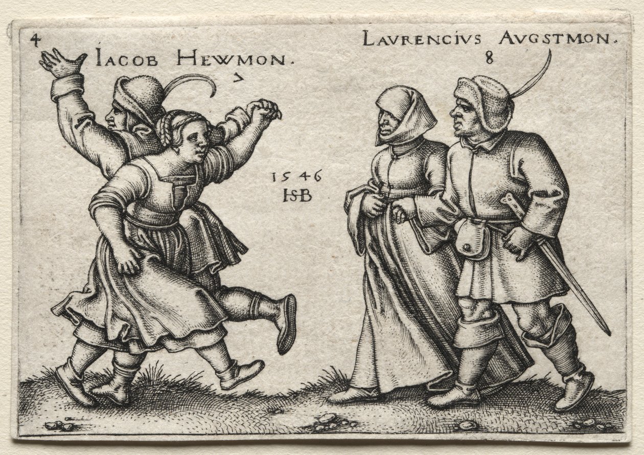 La boda del pueblo: Jacob Hewmon / Lawrencius Augstmon de Hans Sebald Beham