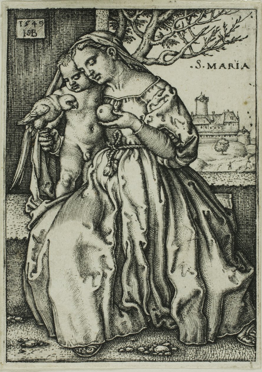 La Virgen y el Niño con el loro de Hans Sebald Beham
