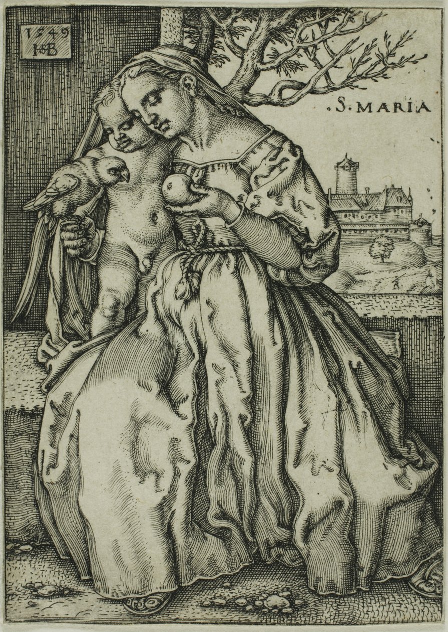La Virgen y el Niño con el loro de Hans Sebald Beham