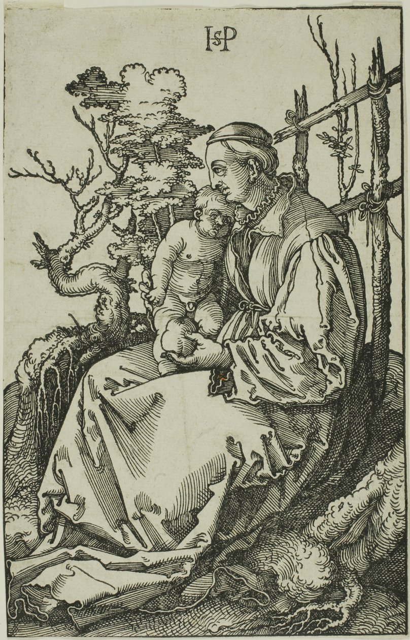 La Virgen con la Pera y el Niño en el Banco de Hans Sebald Beham
