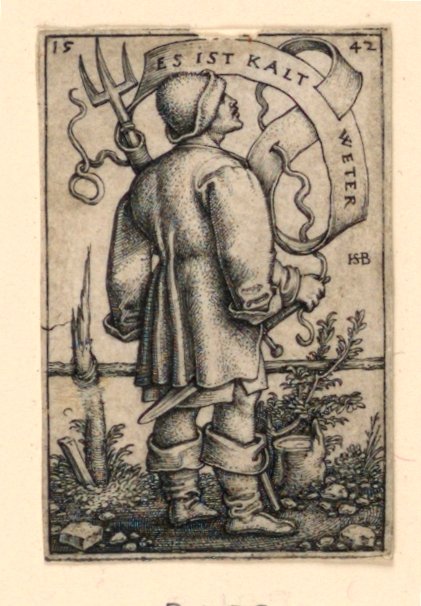 El campesino del clima: "Es ist kalt Weter" de Hans Sebald Beham