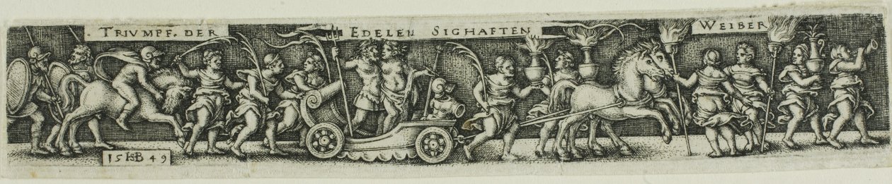 Procesión triunfal de las nobles mujeres gloriosas de Hans Sebald Beham