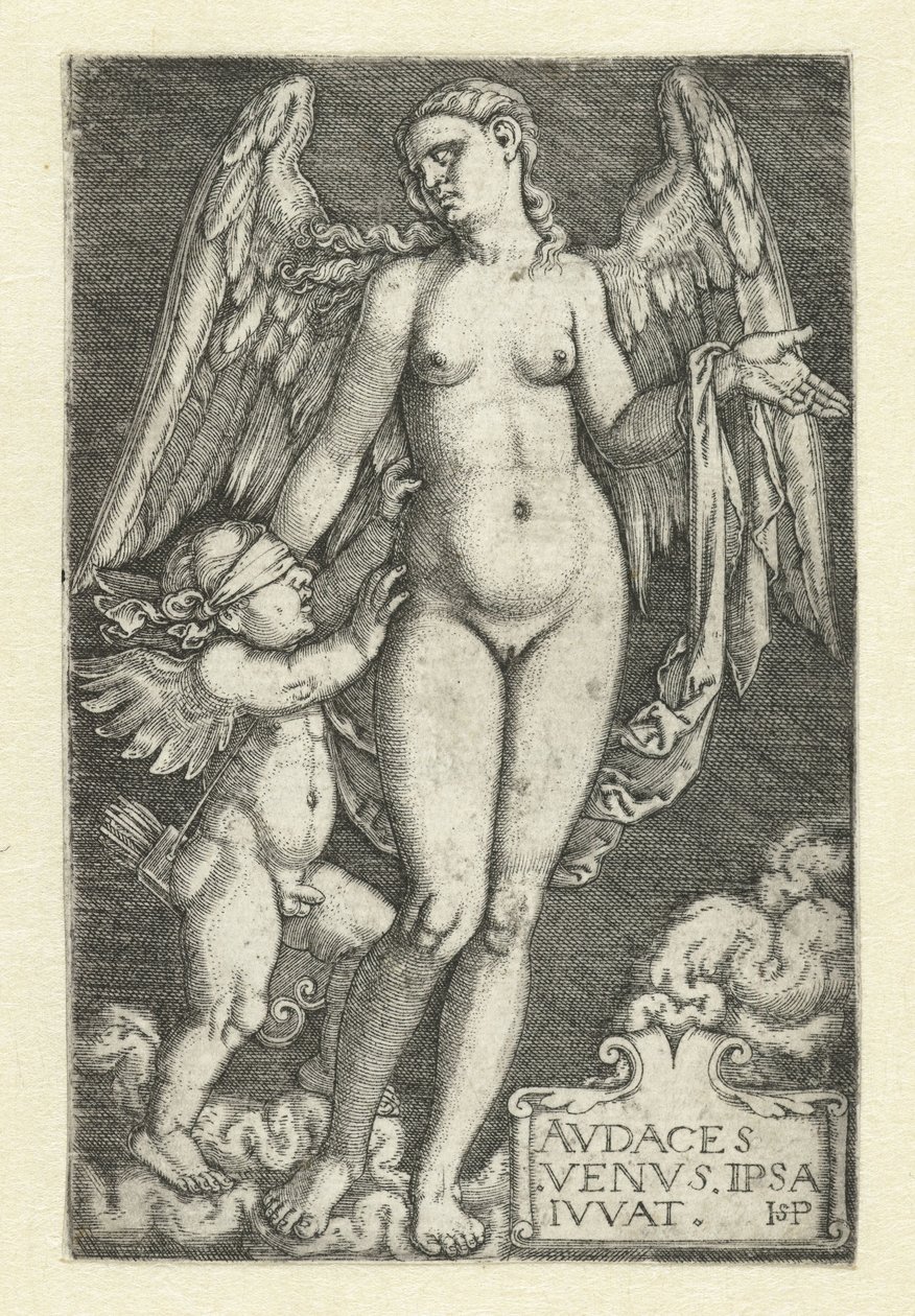 Venus y Cupido Avdaces Venvs ipsa ivvat (título sobre el objeto) de Hans Sebald Beham