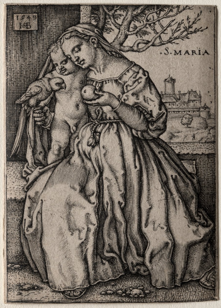 Virgen con el loro de Hans Sebald Beham