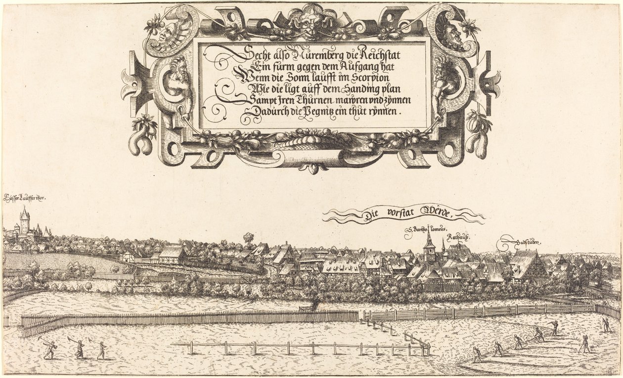 Vista de Nuremberg desde el Este [sección derecha], 1552 de Hans Sebald Lautensack