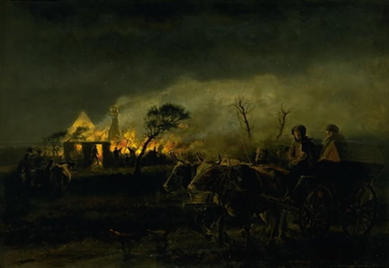 Una granja en llamas de Hans Smidth