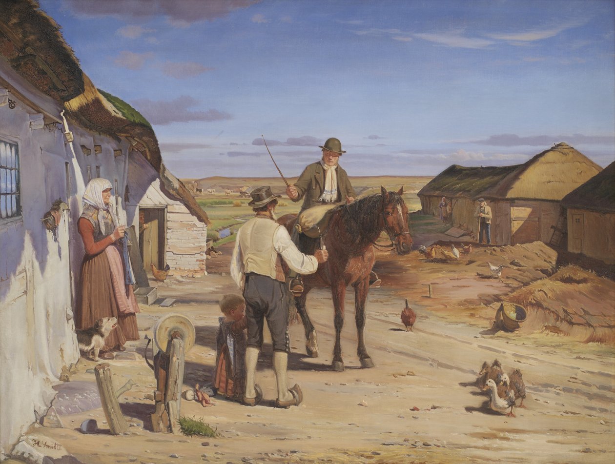 Un extraño preguntando su camino en una granja en los páramos de Hans Smidth