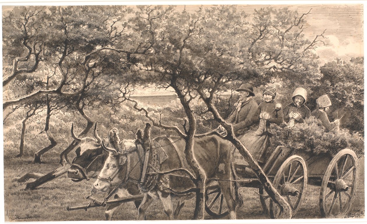 Un carro de bueyes. A través del matorral. Hammerum Herred de Hans Smidth