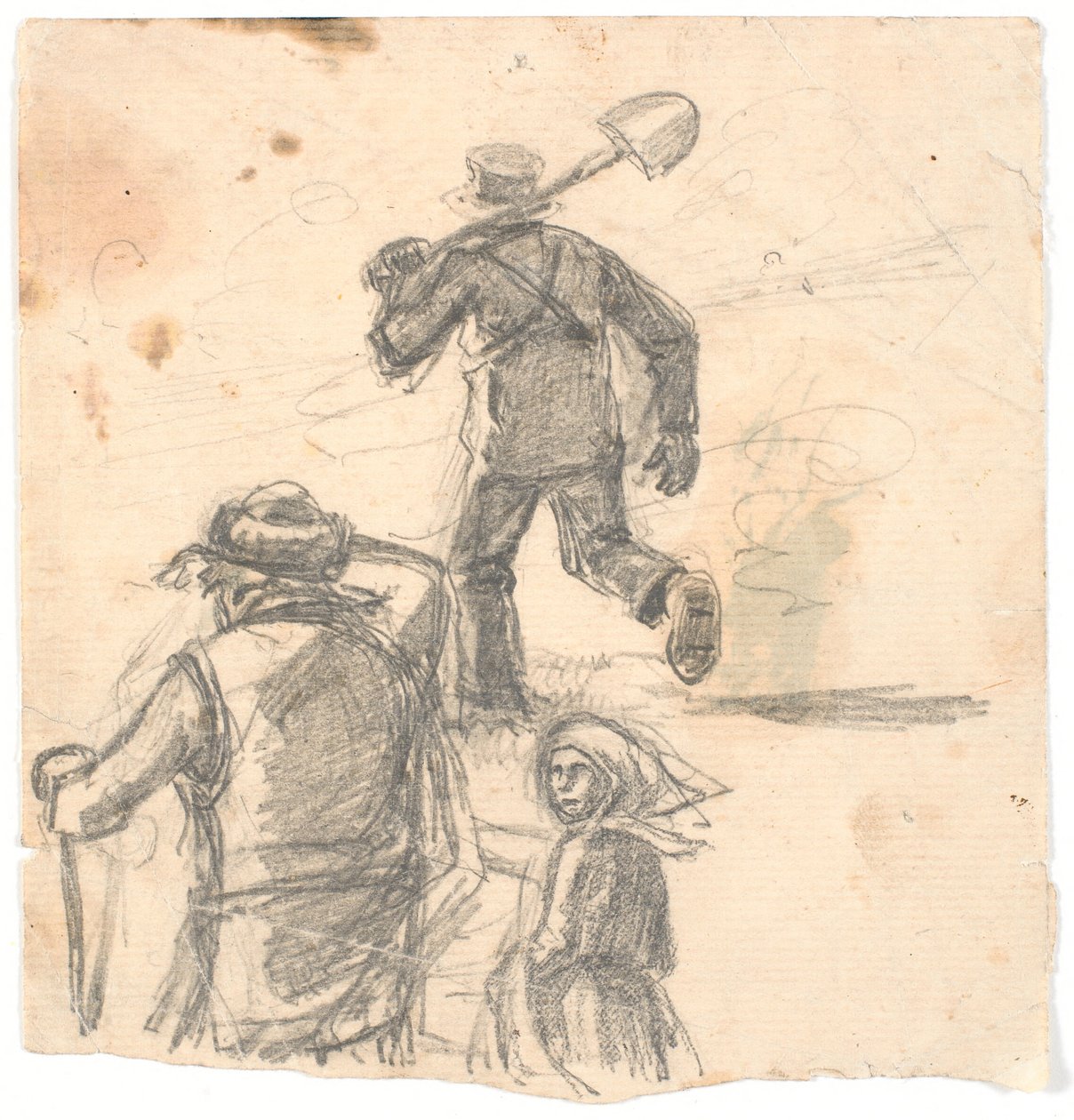 Estudios de figuras para una pintura de incendio de Hans Smidth
