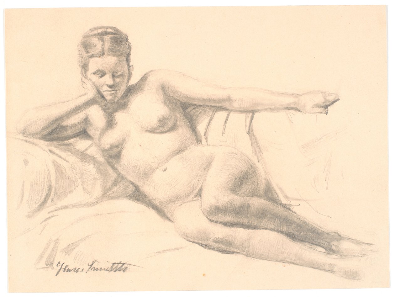 Modelo femenina acostada de Hans Smidth