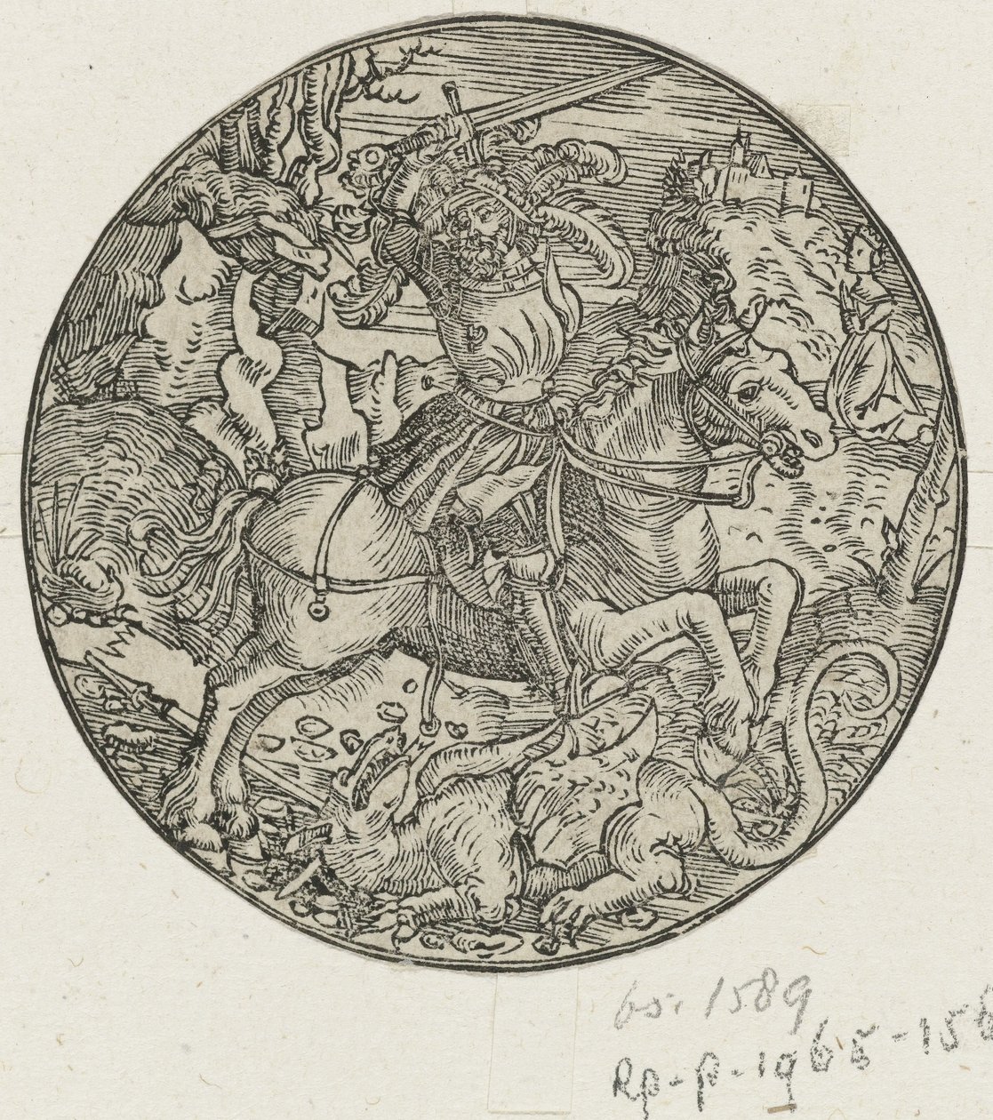 H. Jorge mata al dragón de Hans Springinklee (manner of)