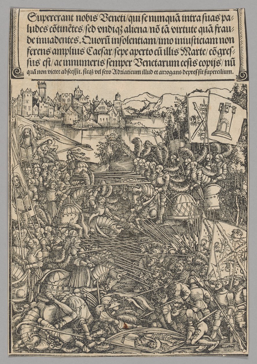 Guerra con Venecia, lámina 21 de Escenas históricas de la vida del emperador Maximiliano I del Arco de Triunfo de Hans Springinklee