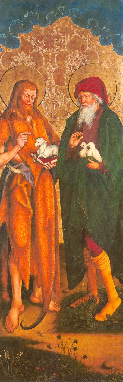 Alemán: Johannes der Täufer und Joachim John the Baptist and Joachim - Inzigkofen Altar de Hans und Jakob Strüb
