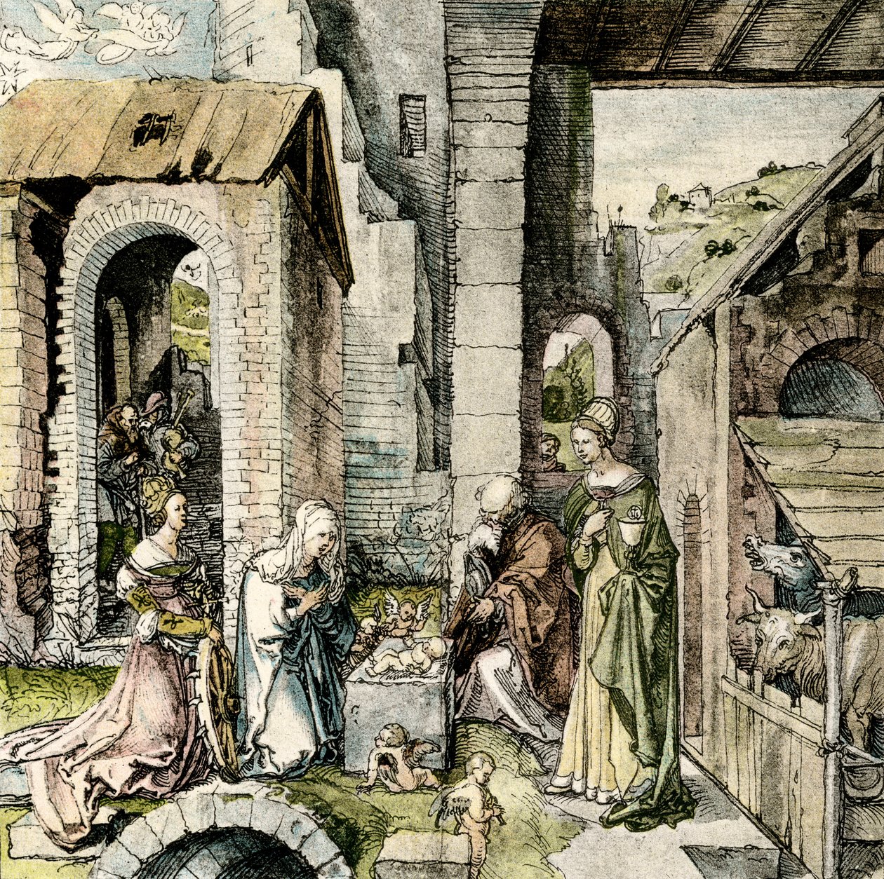 Adoración del Niño Jesús con Santa Catalina y Bárbara de Hans Suess Kulmbach