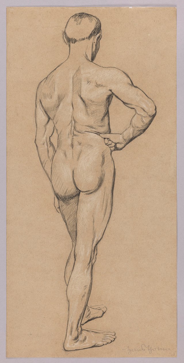Desnudo masculino visto desde atrás de Hans Thoma