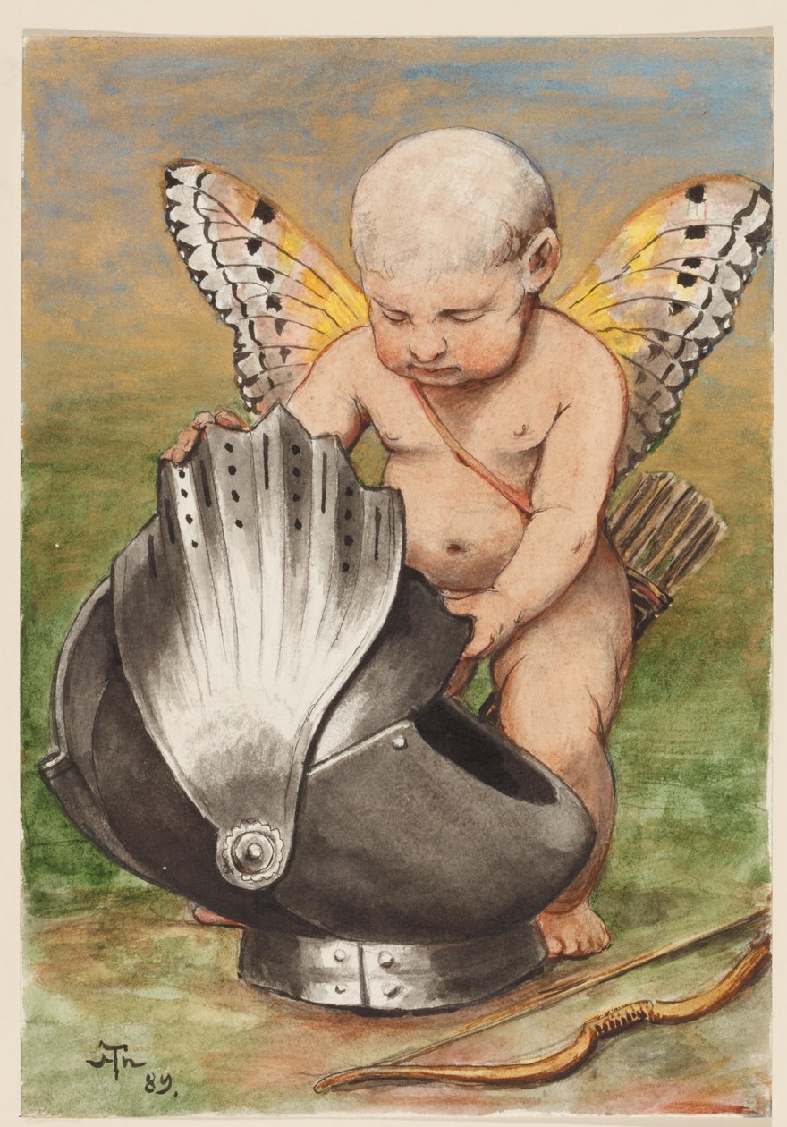 Querubín con casco de Hans Thoma