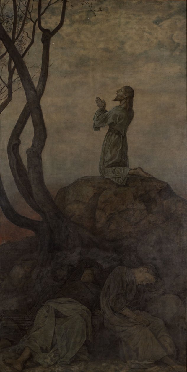 Cristo en el monte de los Olivos de Hans Thoma