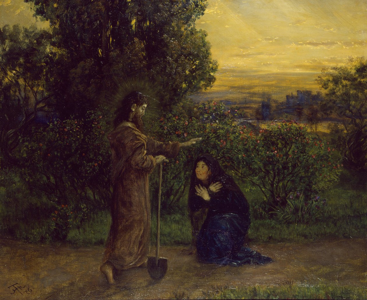 Cristo se aparece a María Magdalena de Hans Thoma