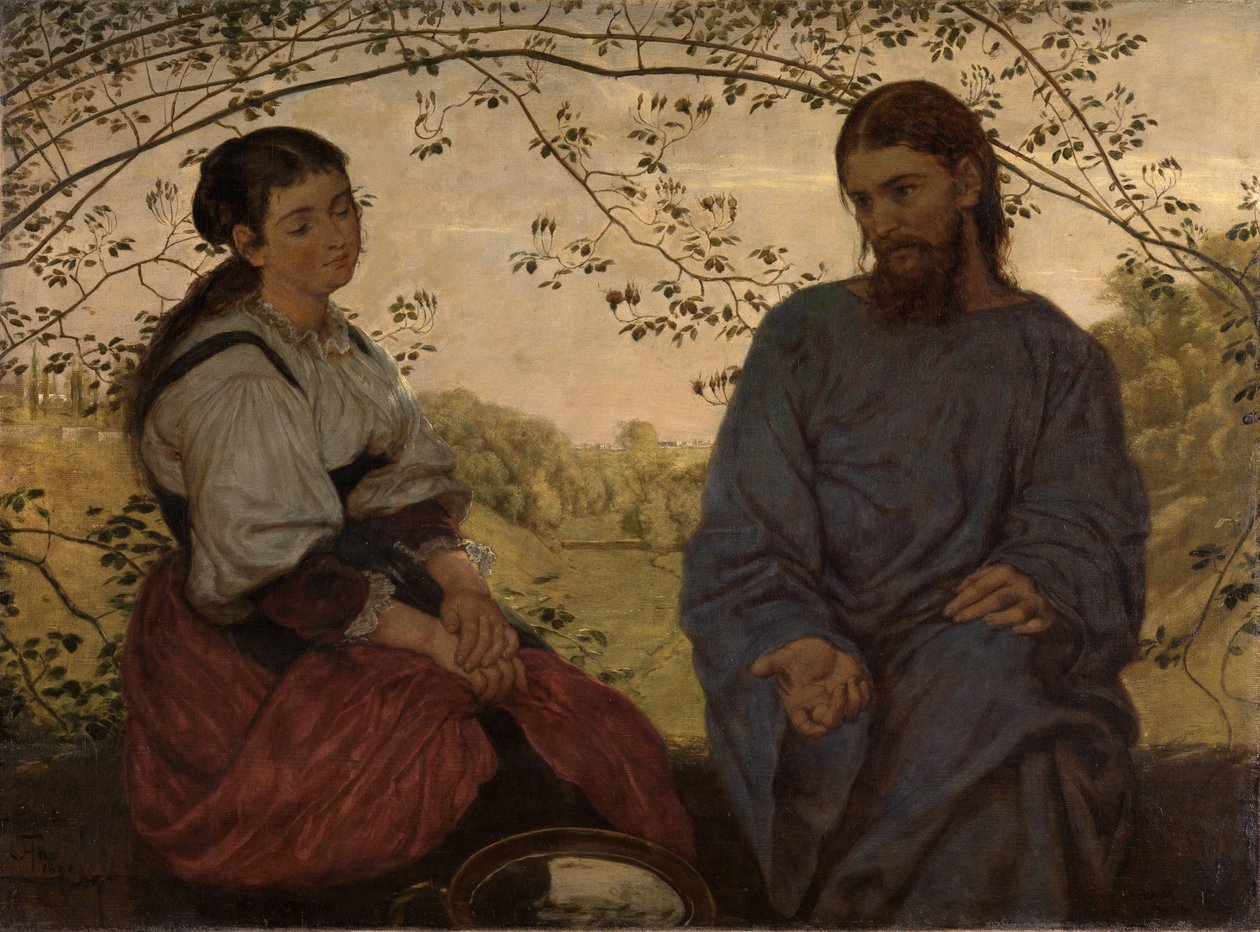 Cristo y la samaritana de Hans Thoma