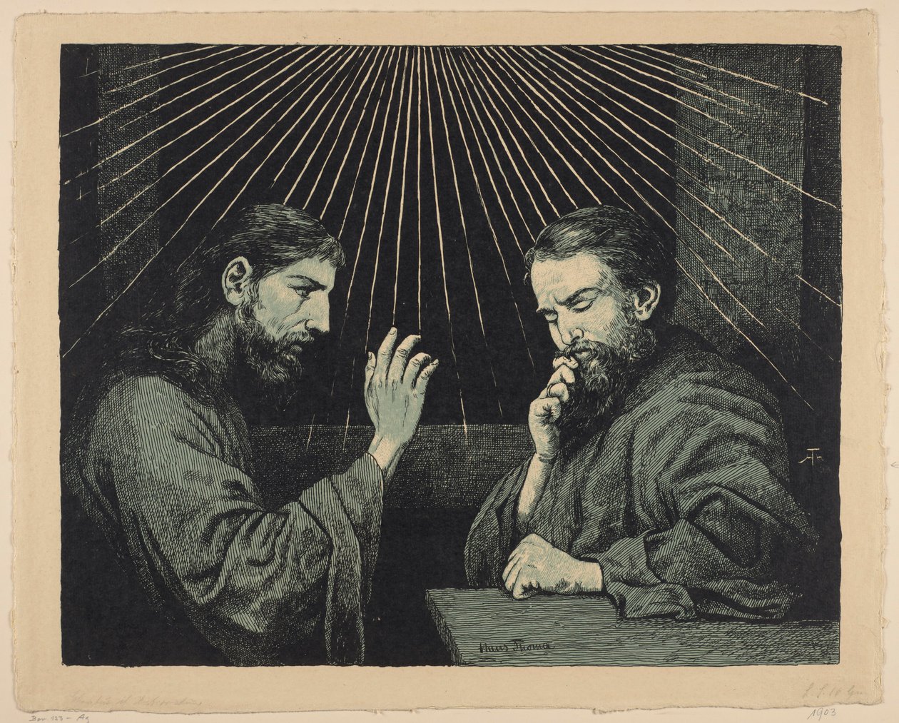 Cristo y Nicodemo de Hans Thoma