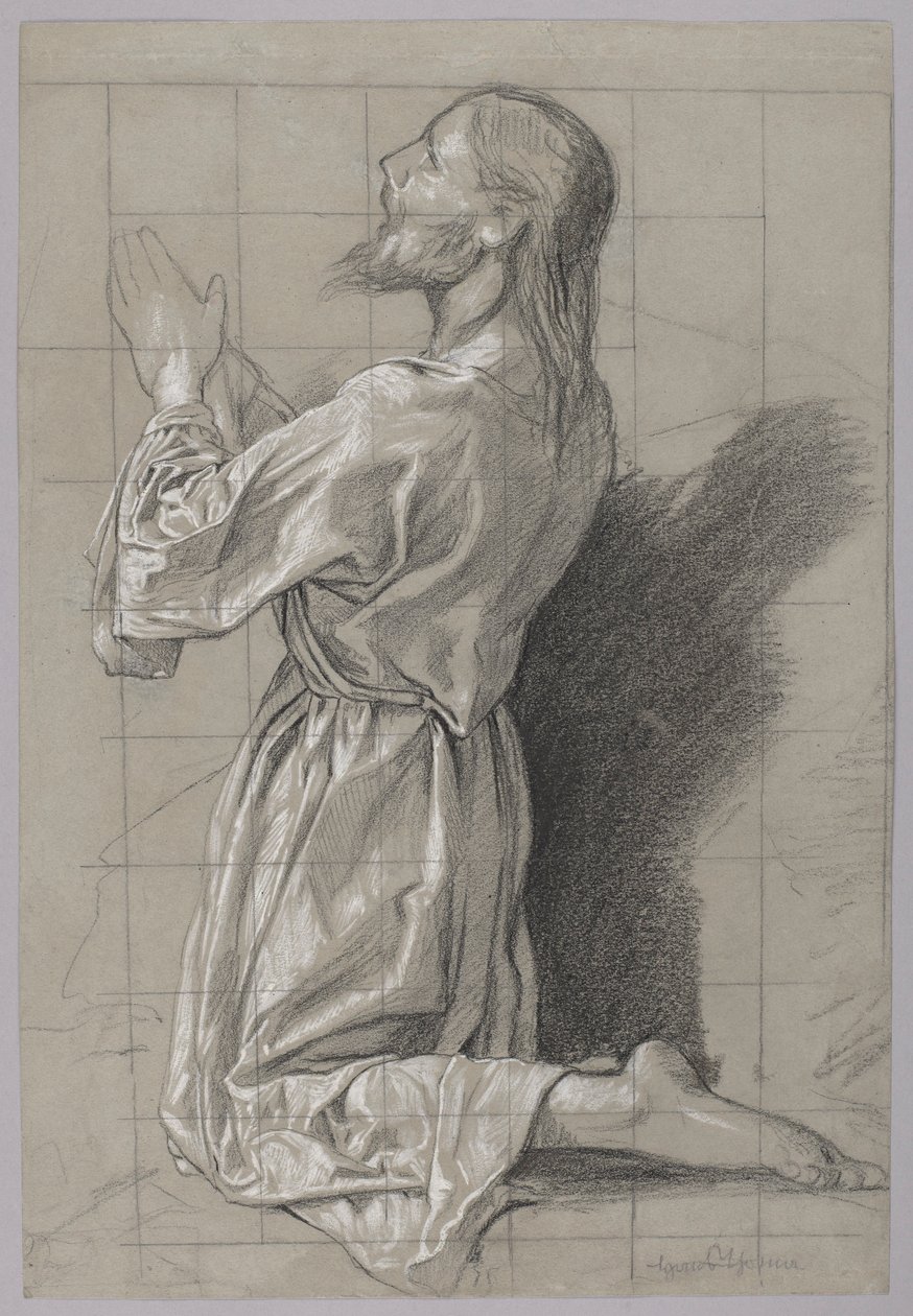 Cristo en el monte de los Olivos de Hans Thoma