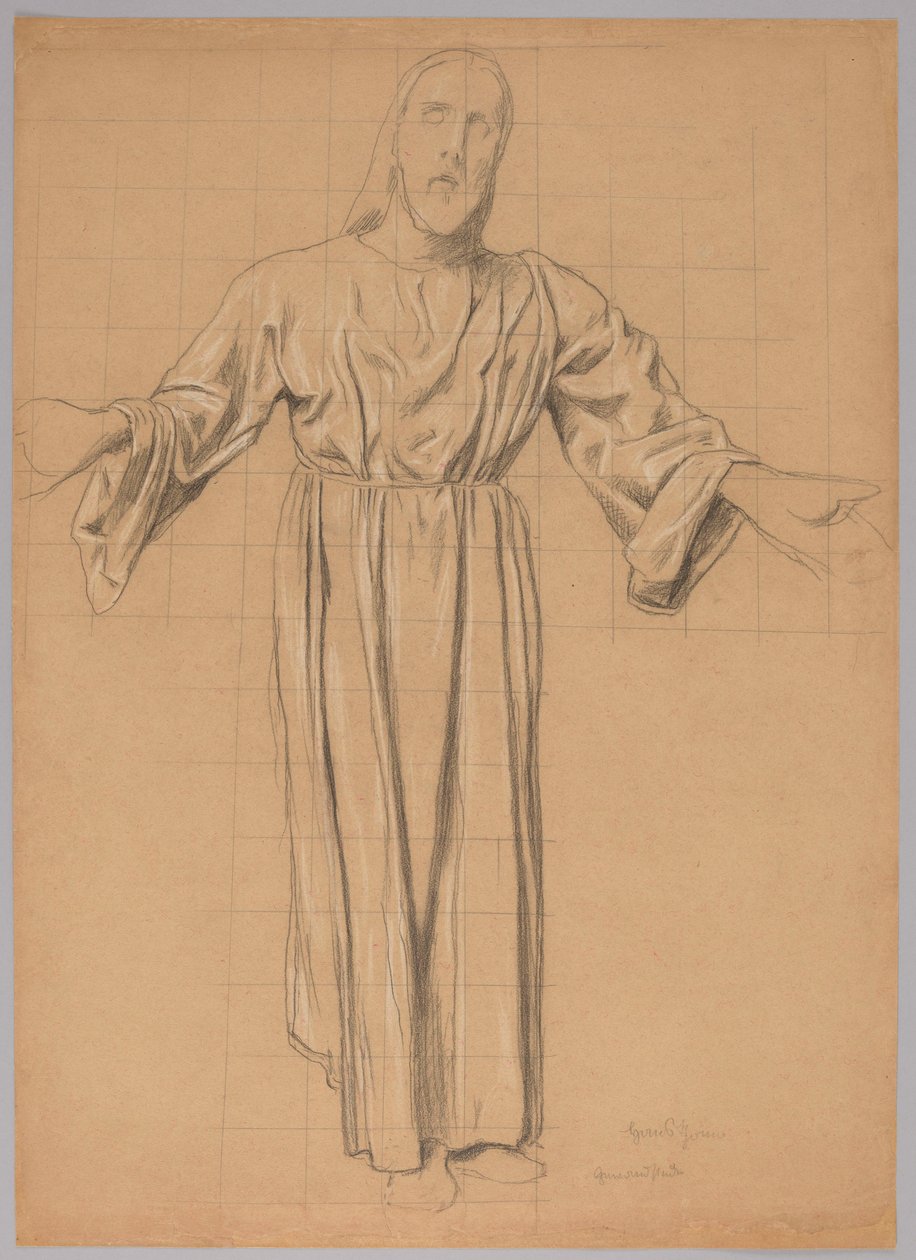 Cristo con los brazos extendidos de Hans Thoma