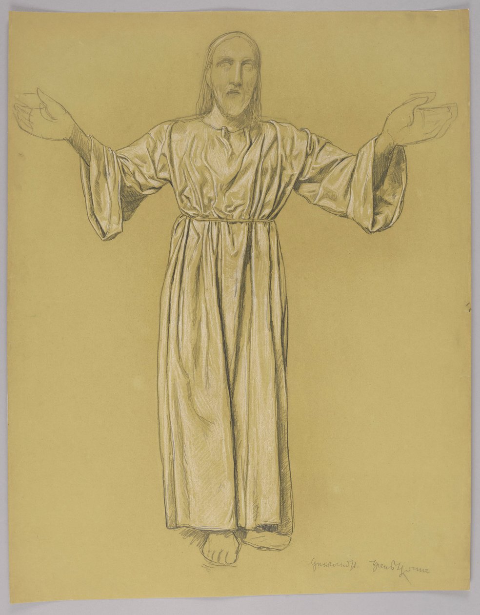 Cristo con los brazos extendidos de Hans Thoma