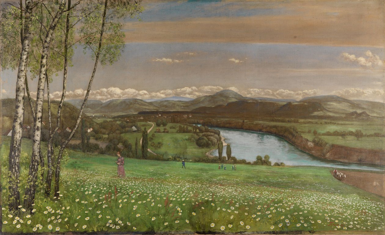 El valle del Rin, cerca de Säckingen de Hans Thoma