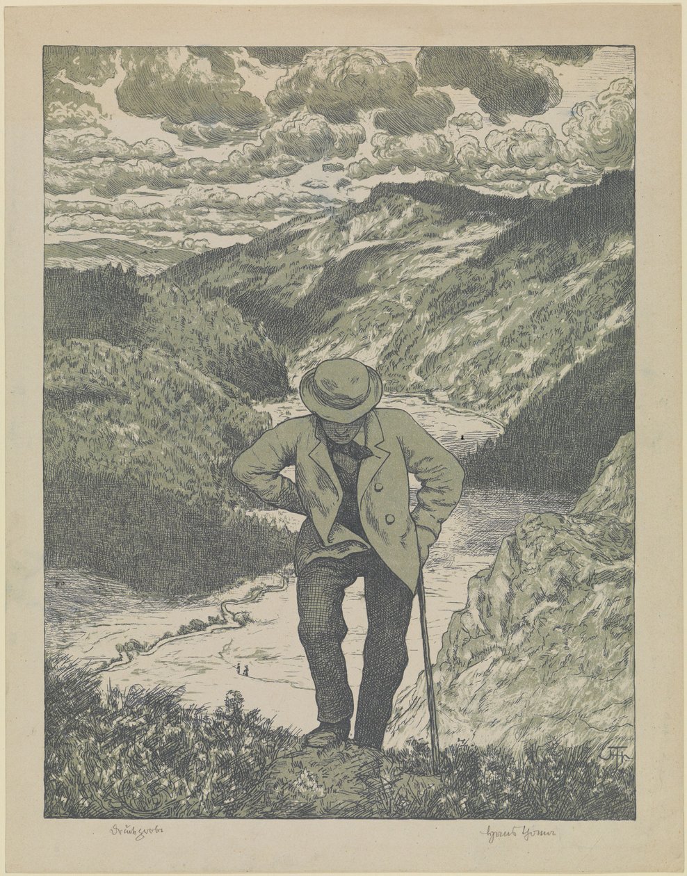 El caminante (Meisterblatt) de Hans Thoma