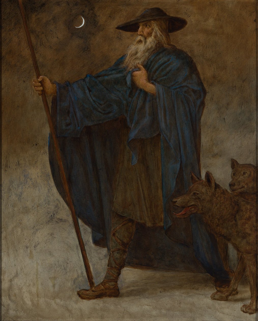 Diciembre (Wotan con lobos) de Hans Thoma
