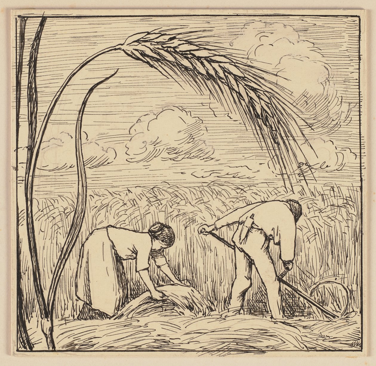 Dibujo para el libro de texto: Espiga de maíz de Hans Thoma