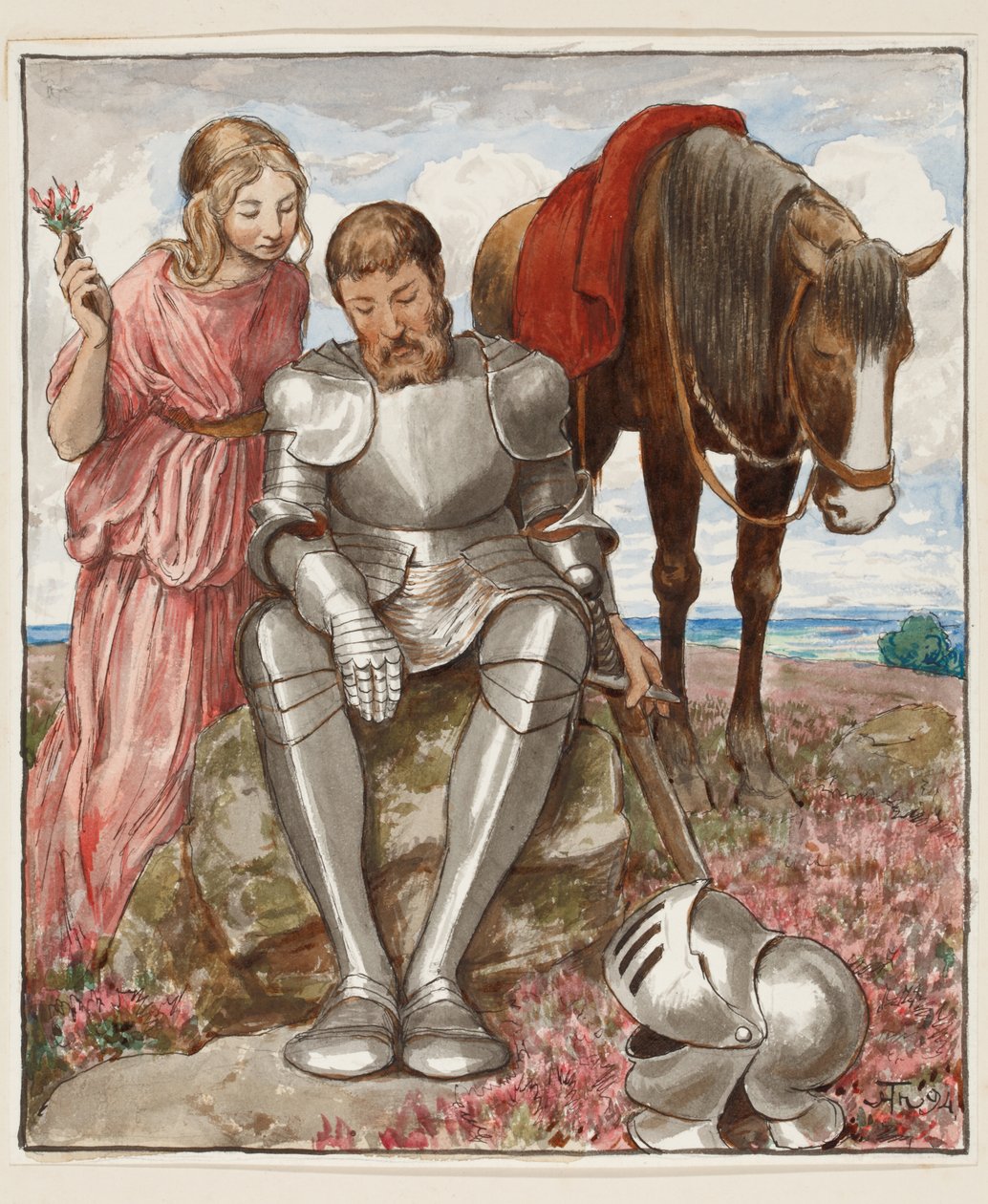 Erika y el caballero sentado de Hans Thoma