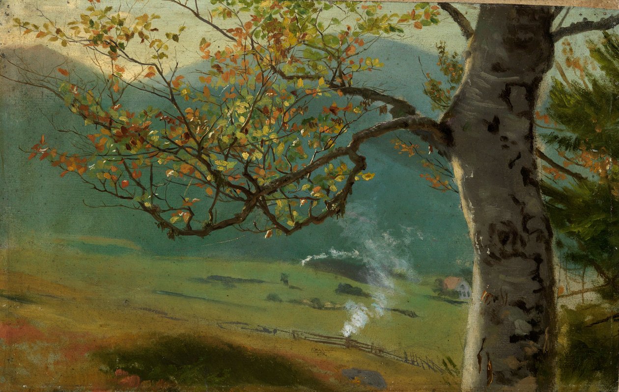 Árbol otoñal frente a Wiesental de Hans Thoma