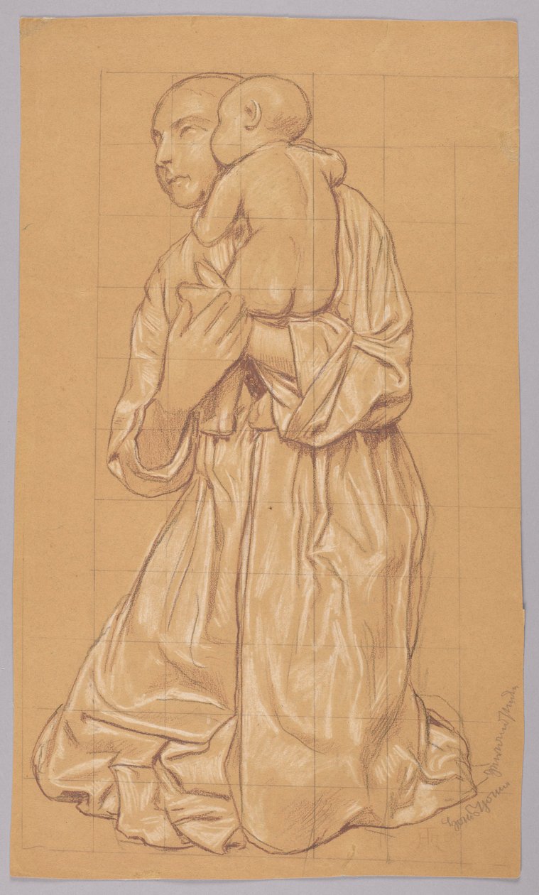 Frau mit Kind auf dem Arm de Hans Thoma