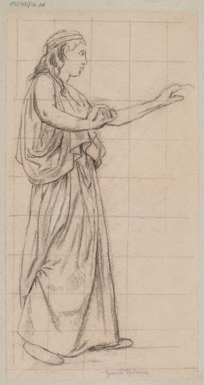 Mujer con los brazos extendidos de Hans Thoma