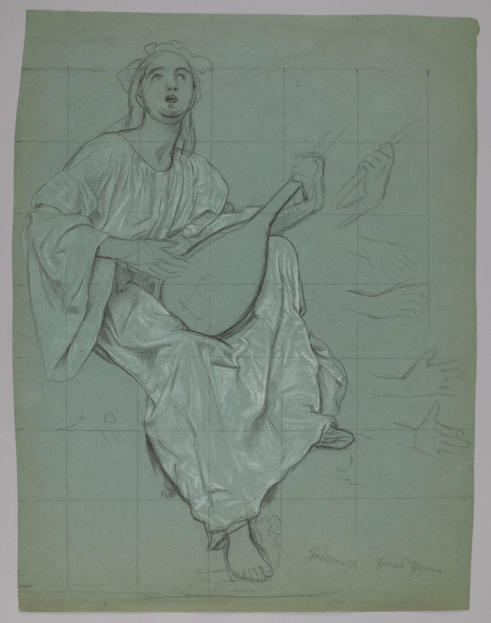 Lutnistka (recto i verso) de Hans Thoma