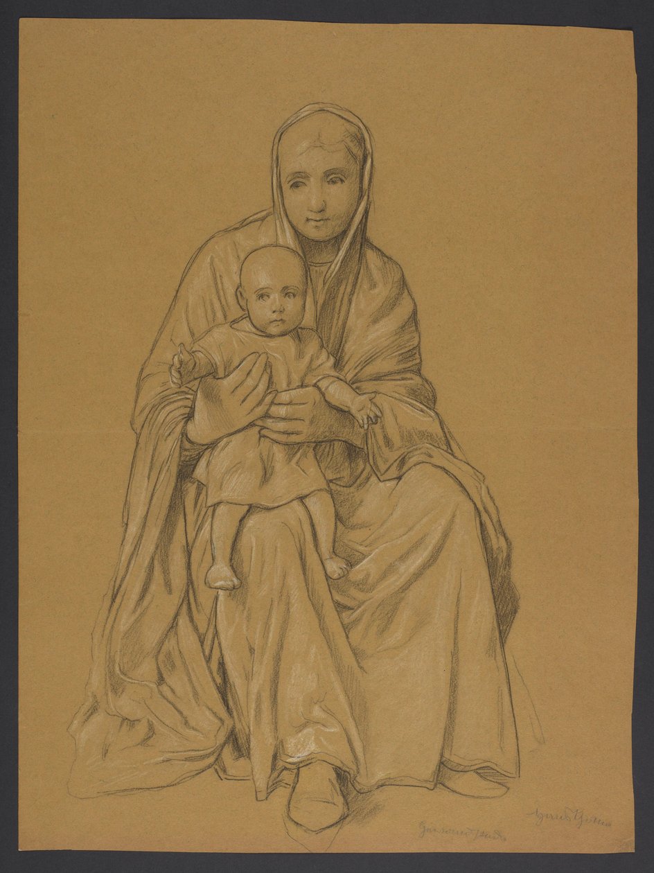 María con Jesús en su regazo de Hans Thoma