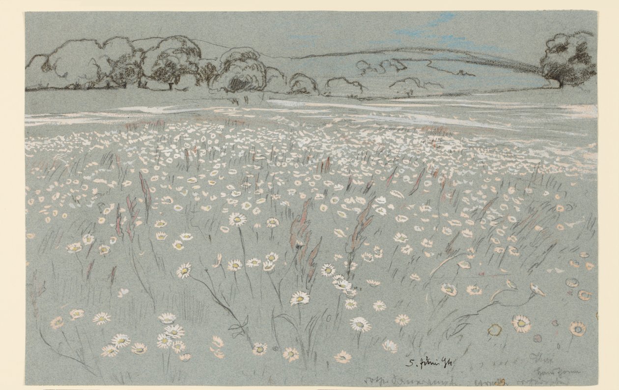 Pradera con margaritas de Hans Thoma